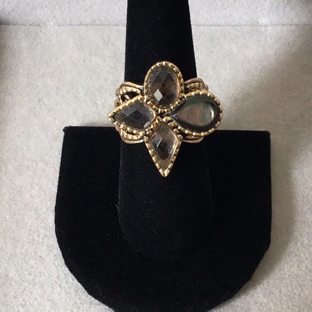 Studio Barse Gold Ring with Black Accents